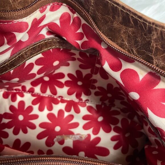 Nino Bossi distress two tone brown leather medium Satchel/ shoulder bag - Picture 13 of 13